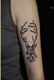 Elegante bracciale di personalità simpaticu modellu di tatuaggio di antilope