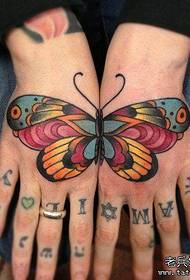 Ata matagofie o tattoo pepe i tua o le lima
