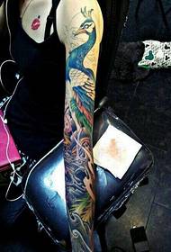 Värikäs phoenix puolipitkä tatuointi kuvio kuva