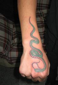 Modello di tatuaggio serpente a mano - 蚌埠 Tattoo Show Picture
