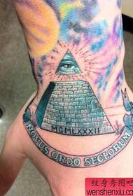 Espectáculo de tatuajes, recomiende una mano de las obras de tatuajes del ojo de Dios