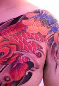 Muy bonito patrón de tatuaje de medio cuello de calamar