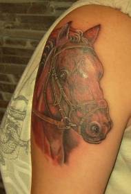 Рамена боја реална шема на тетоважи со коњи