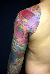 Exquisite personality of colored half-carved turtle tattoo