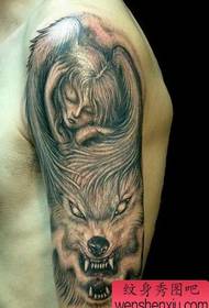 Patró de tatuatge: Angel Wolf Patró de tatuatge (clàssic)
