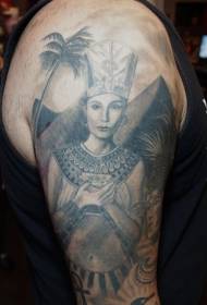 बड़ा हाथ सुंदर मिस्र की रानी टैटू पैटर्न