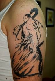 Motif de tatouage guerrier élégant à gros bras