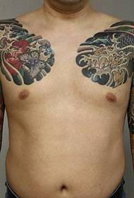 Handsome double-half tattoo that both men and women can have