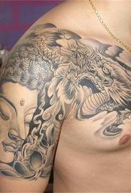 Aziatische klassieke half-frame tattoo