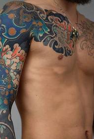 There is a variety of colored half-piece tattoo tattoos
