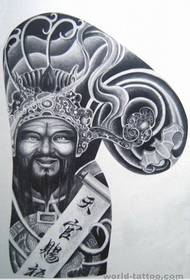 Chińskie drukowane w połowie wykończone zdjęcie boga tatuażu Bóg Bóg Tianguan błogosławieństwo wzór wzoru