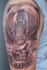 Uzorak tetovaže medvjeđe glave za veliku ruku