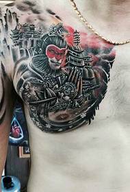 Mga gwapa nga bunker nga personalidad katunga-sa usa ka totem nga tattoo sa tattoo