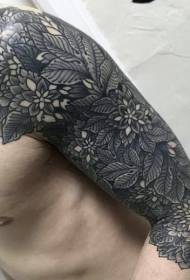 Vyriškos rankos juodo atspaudo totemo tatuiruotės modelis