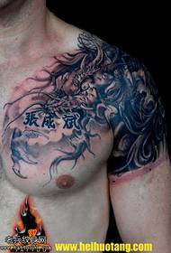 Polovica kitajskega tradicionalnega barvnega vzorca tatoo Xianglong