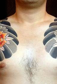 Fantastico tatuaggio a doppia metà che non riesce a respirare