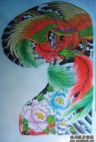 ແບບ Tattoo Phoenix: ສີສັນເຄິ່ງຫນຶ່ງຂອງ Phoenix Shadow Tattoo Pattern