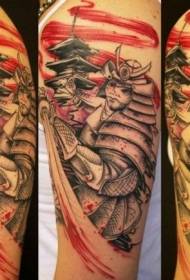 Чорны і чырвоны малюнак татуіроўкі воіна
