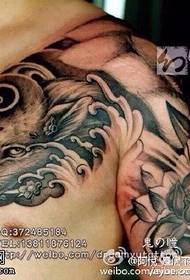Halv räv lotus tatuering mönster