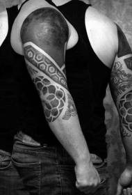Arm simple black tribal pattern tattoo pattern