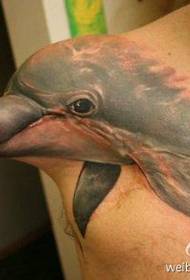 可爱乖巧海豚纹身图案