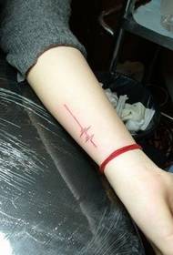Patrón de tatuaje de ECG de moda que les gusta a las chicas