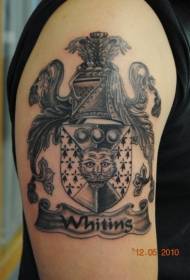 Modello tatuaggio totem distintivo grande braccio grigio