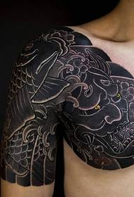 Inktvis en Prajna gecombineerd met een half tattoo-patroon