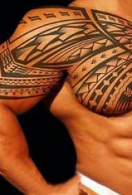 Boys Arms on Black Sketch Sting Tips Creative Geometry Elements Totem Half A Tattoo Picture