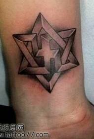 Moderan šesterokraki uzorak zvijezde za tetovažu