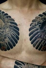 Pendurando o céu do padrão de tatuagem de dragão de armadura dupla