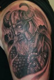 Viking dagaalyahan hub ah qaab weyn tattoo gacanta