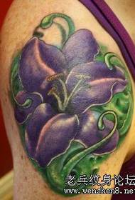 Arm lily tattoo pattern