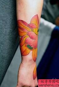 Beautifully colored lotus tattoo pattern for girls