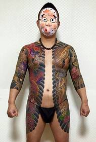 Klassieke Japannese dubbele halfwapen tatoeëring