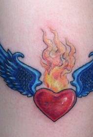 Modello del tatuaggio del braccio: modello del tatuaggio delle ali di amore di colore del braccio
