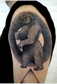 Чорна лінія великої руки ведмідь татуювання особистість візерунок