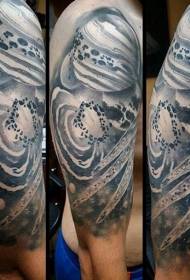 Model de tatuaj al spațiului alb și negru superb