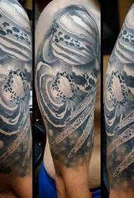 Gorgeous emnyama nomhlophe isikhala ipateni tattoo iphethini