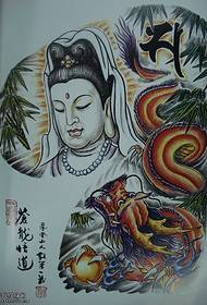 Un mudellu tradiziunale di tatuatu di mità di drago