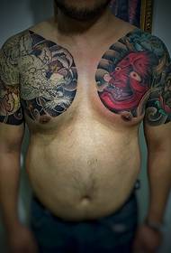 Joka baya na Prajna Rangi Double Half Armor Tattoo Picha