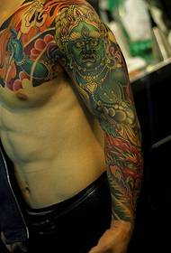 Old traditional color half of the totem tattoo pattern