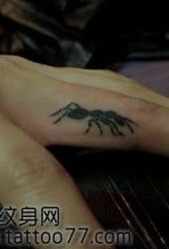 Patrón lindo del tatuaje de la hormiga del tótem del dedo
