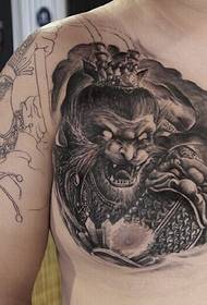 Super domineering monkey half armor tattoo