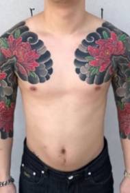 Јапански стил полуоквирног јапанског стила, традиционални узорак тетоваже у деци од 9 група