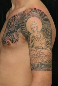 Motif de tatouage Buddha à moitié blindé