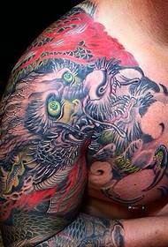 100% culoare jumătate tatuaj dragon dragon