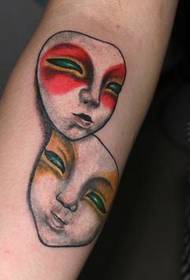 Patrón de tatuaxe de brazo: patrón de tatuaxe de máscara de brazo