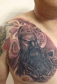 Three Kingdoms karakters Guan Gong half pantser tattoo