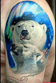 Узорак тетоваже белог медведа велике руке